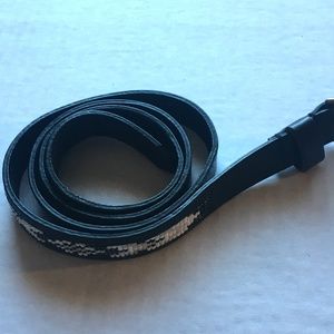 "AEO" Black and White Beaded Belt (L)